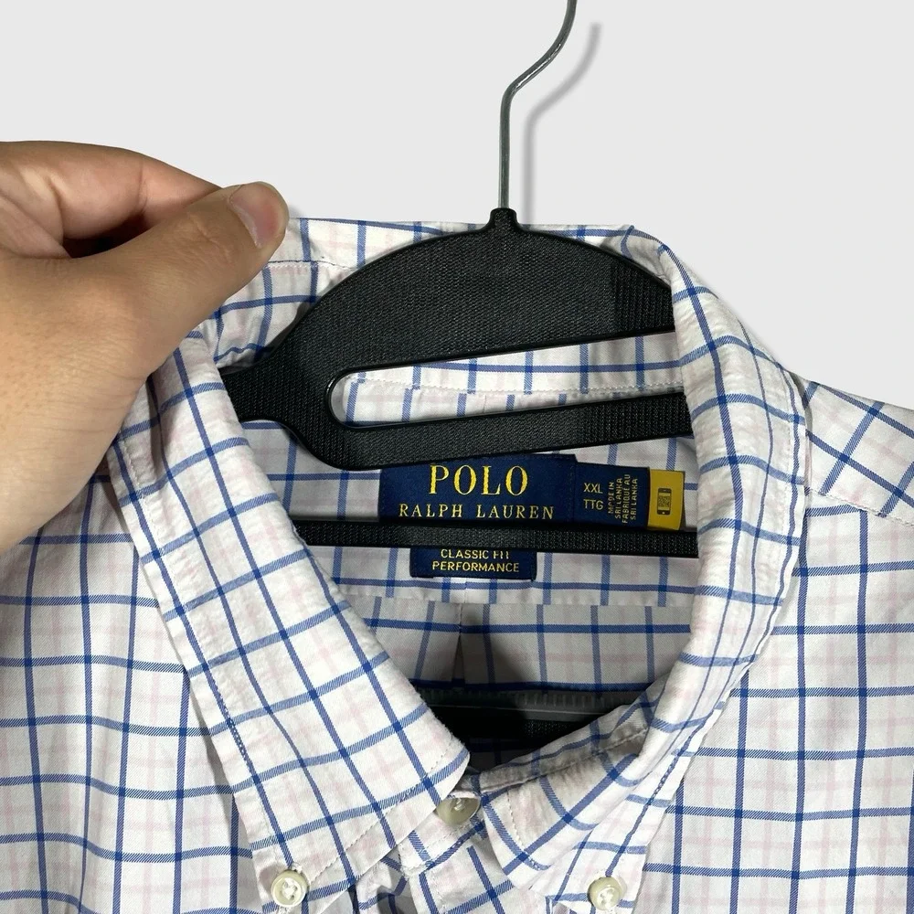 Polo Ralph Lauren Performance Button Down Shirt Mens XXL Plaid Preppy Classic